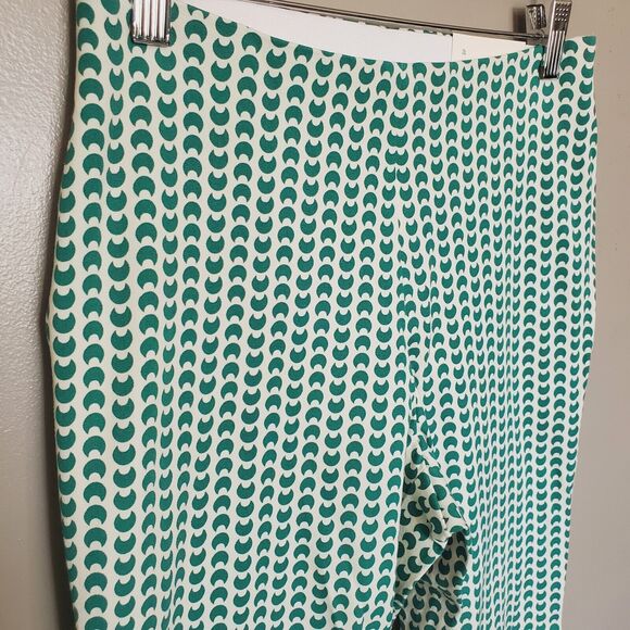 A New Day Pants Womens Size 2R Skinny Ankle High Rise Green Geo Stretch New - Picture 4 of 11